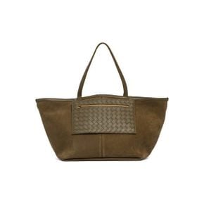 우먼 Bottega Veneta 라지 Flip 플랩 스웨이드 토트백 2859 Mud M Brass 7843890 64727134