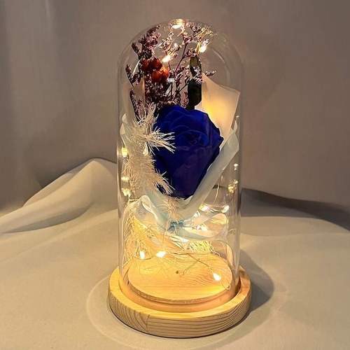 LED 꽃 무드등 블루 유리돔 인테리어조명 침실무드등 간접조명 테이블 오브제