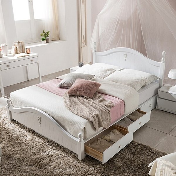 보루네오 엘리브 퓨어 서랍형 침대 프레임 퀸 sy357-1