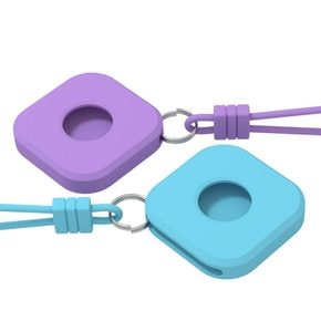 애플 에어태그 스퀘어 사각 슬리브 소프트 실리콘 케이스 차키 열쇠고리 걸이 핸드 스트랩 키링 애완동물 추적기 보호 커버 충격 분실 방지 악세사리