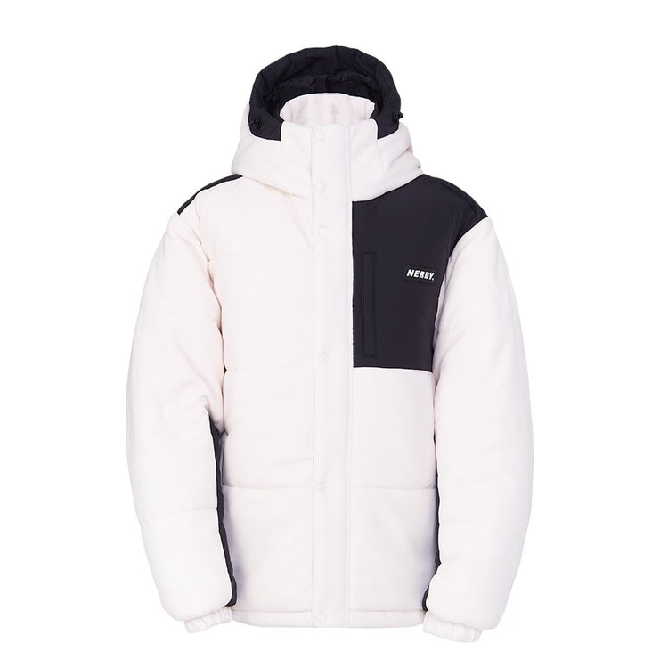 널디 Fleece Block Padded Jacket Ivory - 신세계백화점