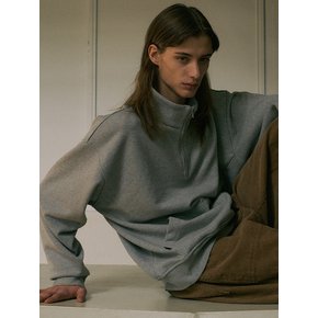 Half zip-up sweat shirt (gray)