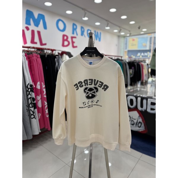 [여주점] 리버스베어패치맨투맨,남여공용, CR컬러JHZK22101