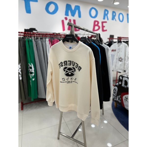 [여주점] 리버스베어패치맨투맨,남여공용, CR컬러JHZK22101