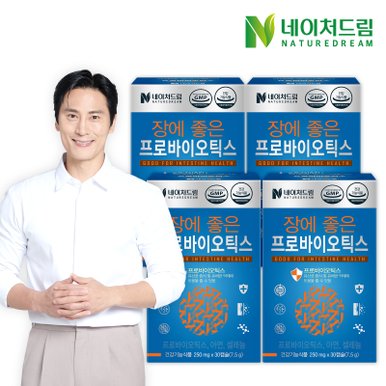 [쇼핑백 증정]장에 좋은 프로바이오틱스 250mg x 30캡슐(7.5g) 4박스