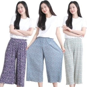 촌캉스 몸빼바지 주름 통 밴딩 꽃무늬 빅사이즈 할미플리츠 일바...