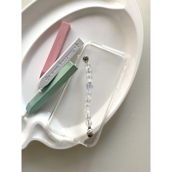 Baby blue strap phone case