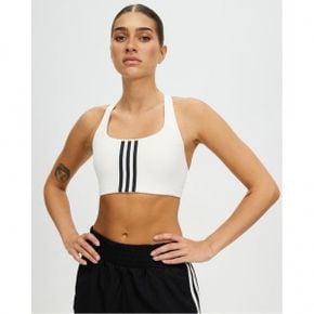 4171196 Adidas Powerimpact Training Medium-Support 3-Stripes Bra - White 82101179