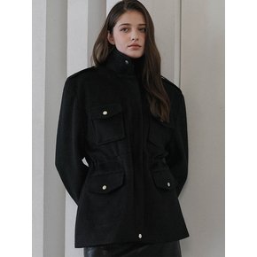 Pocket Half Wool Jacket [Black]