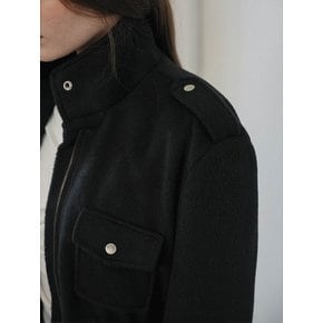 Pocket Half Wool Jacket [Black]