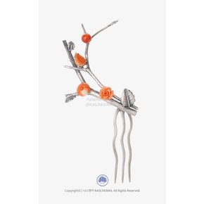 하이엔드 전통 한복 장신구 [나스첸카] 산호 정취 나무 _ 산호 뒤꽂이
