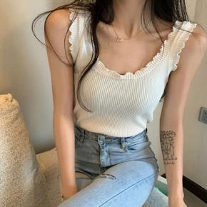 [라일리의류] Rly 여성 셔링 포인트 반크롭 큐티 나시티 민소매티 이너 (S14621786)