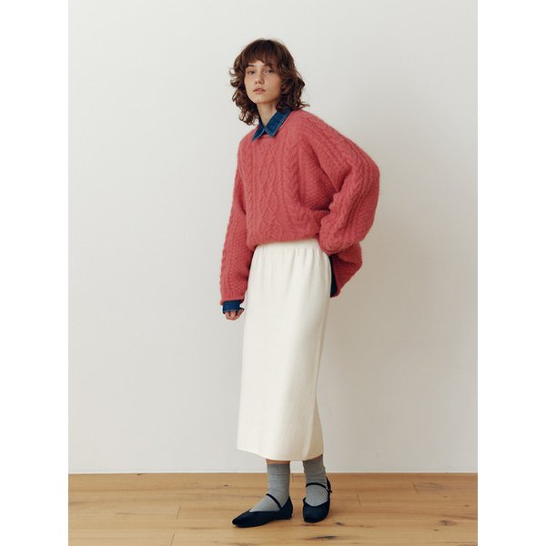 2-Type Slit Banding Viscose Knit Skirt_EEFPT101_6color