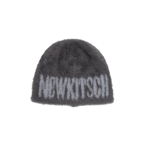 NEWKITSTCH JACQUARD FUR BEANIE (CHARCOAL)