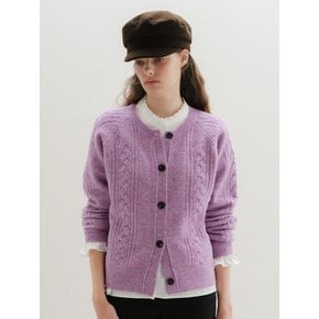 U Bokashi Wool Cable Cardigan_Lilac Breeze