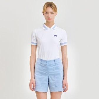 MARTINE GOLF [정상가 198000원]여성 배색와펜 폴로셔츠 화이트 (QW0DKS20731)