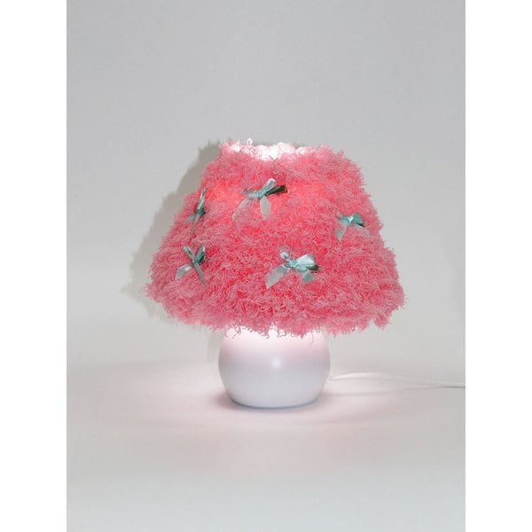 Gift box)  트리 퍼 테이블 램프 tree fur table lamp - White Pink