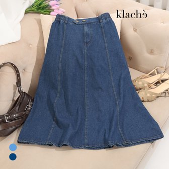 KLACHE 클라셰 데님플레어골드롱스커트_B4M1502