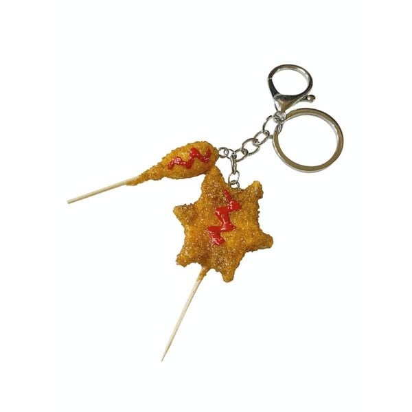 hot dog katsu keyring