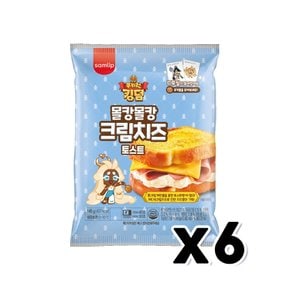 쿠키런 몰캉몰캉 크림치즈토스트 띠부씰포함 베이커리빵 145g x 6개