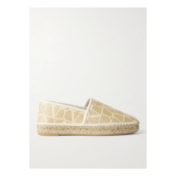 가죽 트리밍 자카드 우븐 라피아 에스파드리유 베이지 1647597333304710