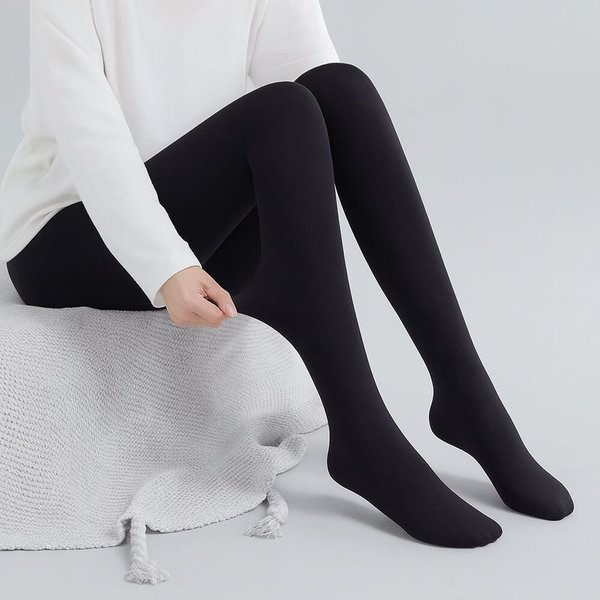 여성 기본템 블랙 2종세트 기모 스타킹 포근함과 스타일 무발 유발