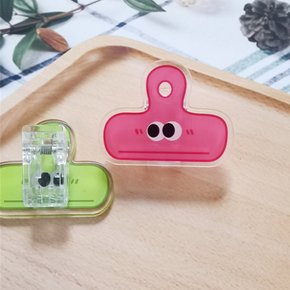 투명 집게 클립 단면 미니 아크릴 POP집게 서류집게 플라스틱 문서 게시판 메모홀더 아크릴집게