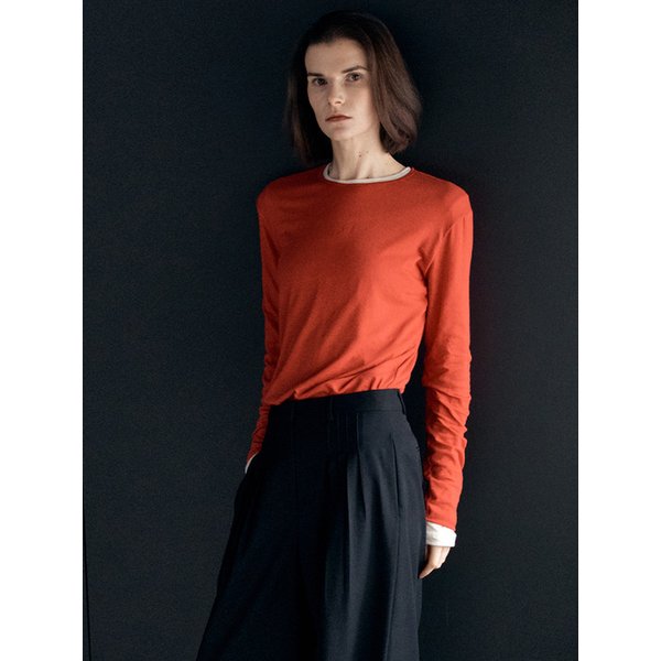 linen sheer t-shirt_red