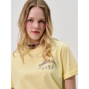 Soluv Logo Cuffed Half-Sleeve T-Shirt_Yellow