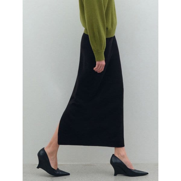 홀가 코쿤 H라인 스커트_블랙