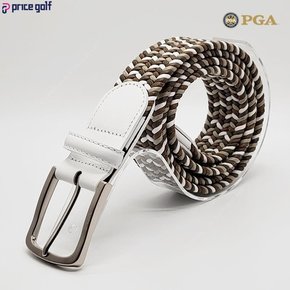 PGA 이태리 천연 가죽 배색 탄력밴드 남성 골프 벨트