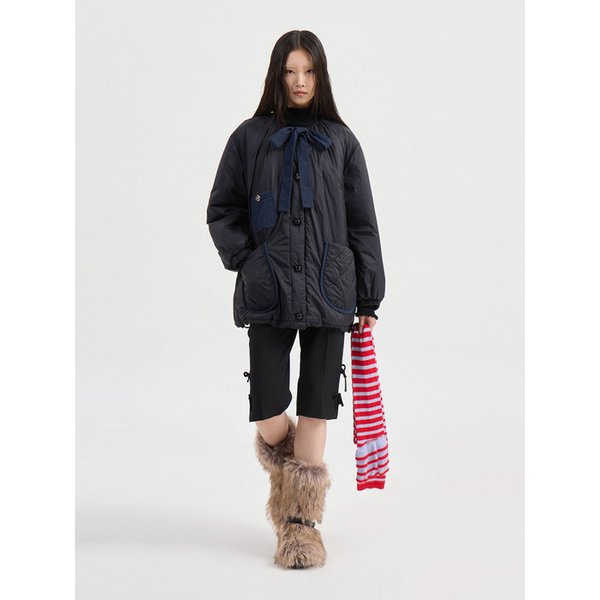 Round Neck Padding Jumper (black) LFUCW25310BKX