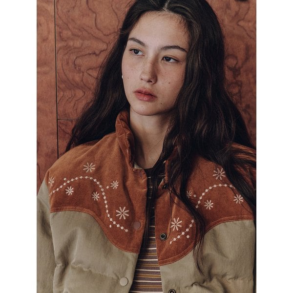 Western Puffer Jacket Beige_F254JP06