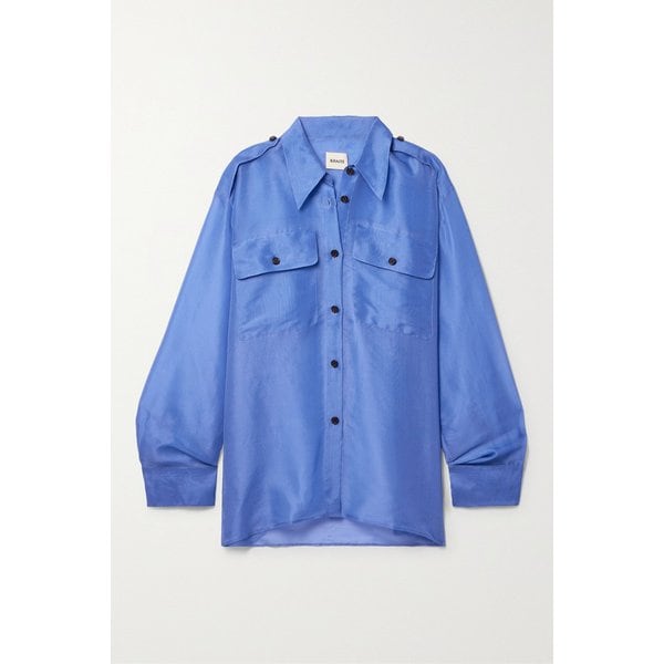 케이트 마사 오버사이즈 실크 오간자 셔츠 블루 1647597325519101