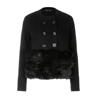 마레디마리 Fur Detail Knit Cardigan Black