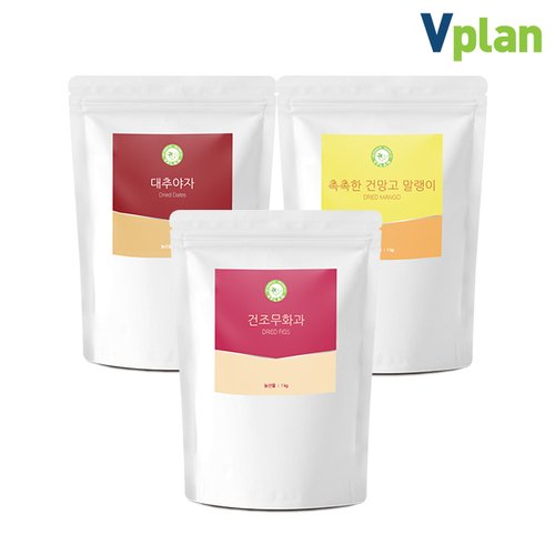 반건조 말린 건 무화과 1kg+대추야자 1kg+건망고 1KG