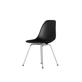 허먼밀러 [허먼밀러 공식딜러] Eames Molded Plastic Side Chair, 4-Leg (Black/Chrome)