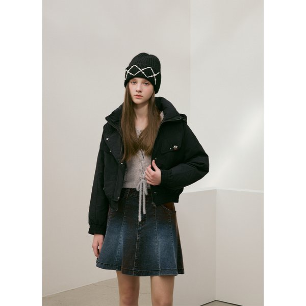 [시흥점] 여성 후드 포인트 블루종구스 숏점퍼 (ES1TD600)