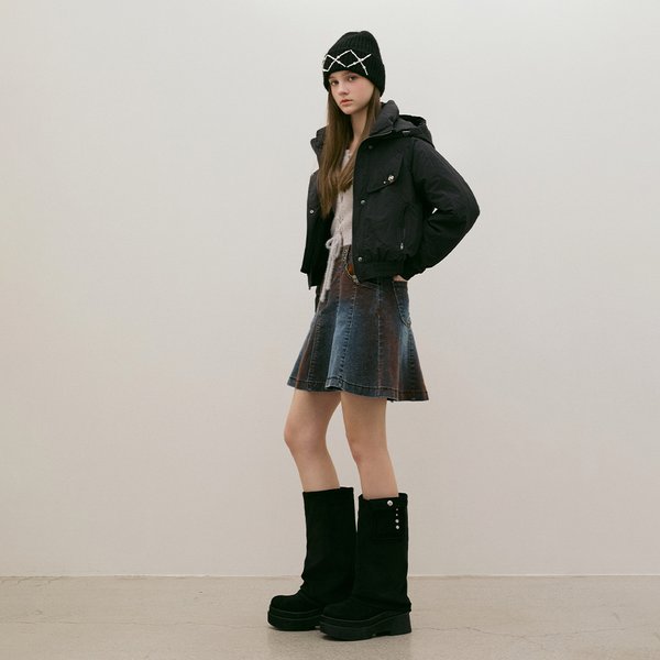 [시흥점] 여성 후드 포인트 블루종구스 숏점퍼 (ES1TD600)