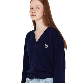 VNECK TIGER PATCH KNIT CARDIGAN (NAVY)