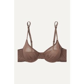 Soiré Confidence Mesh Underwired Soft-cup Bra 초콜릿