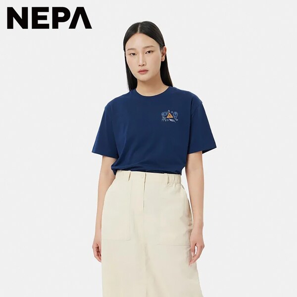[부산점] 여성 페이즐리 그래픽 크롭 반팔 티셔츠 7L45374