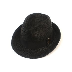 BU Raffia Line Black Fedora 파나마햇