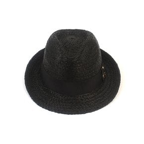 BU Raffia Line Black Fedora 파나마햇