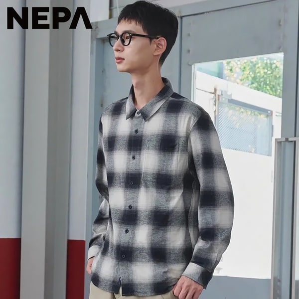 [부산점] 남성 면 체크 긴팔 셔츠 7L51501