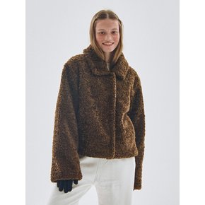 Eco Fur Fleece Short Mustang Jacket Jumper [Brown]