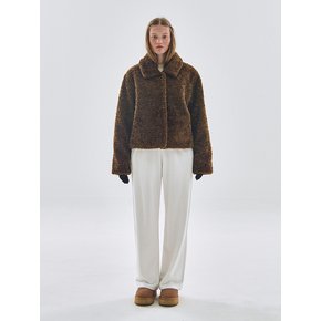 Eco Fur Fleece Short Mustang Jacket Jumper [Brown]