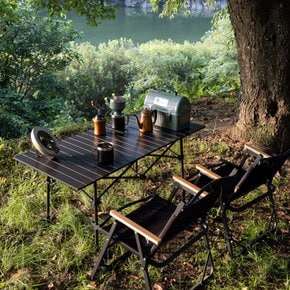 접이식 캠핑 테이블 2단 높이조절 롤 알루미늄 경량 휴대용 야외 사각 그물망 ACT