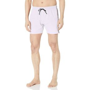 BOSS Mens Standard Solid Swim Trunk with Iconic Side Stripe, Salt 80103839