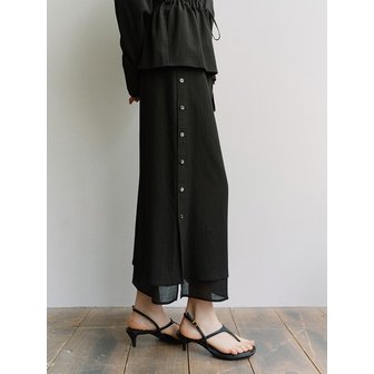 모한 TIS SHEER LAYERED SIDE BUTTON SKIRT_2COLORS